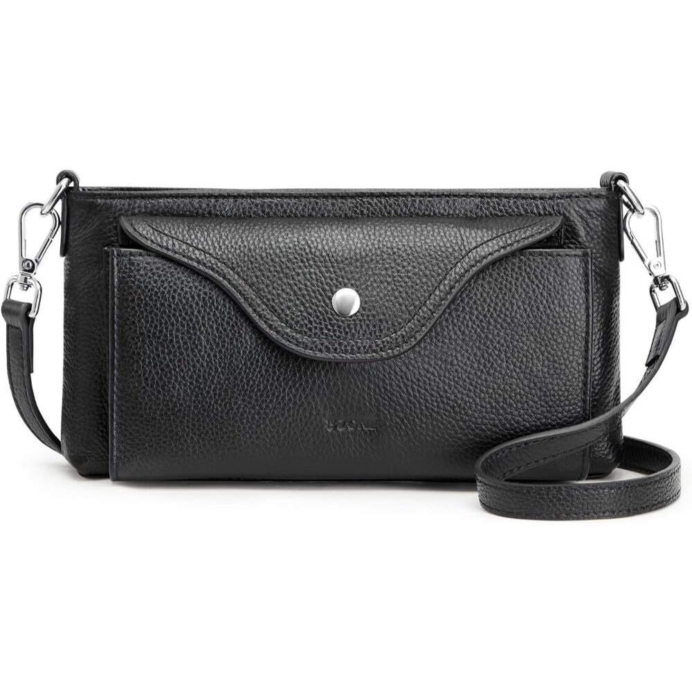 S-ZONE Leather Crossbody Bags for Women RFID Small Purse